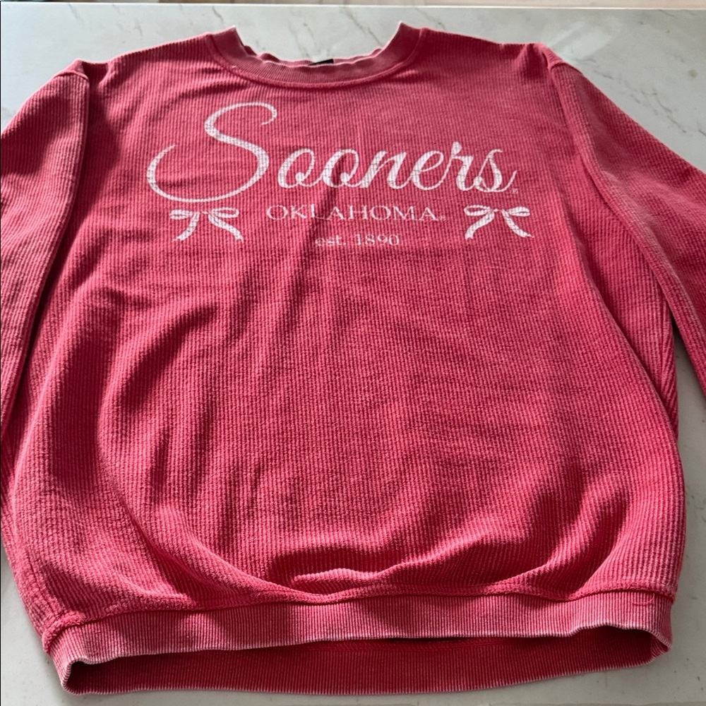 OU Sooners Vintage Feel Red Crew Neck